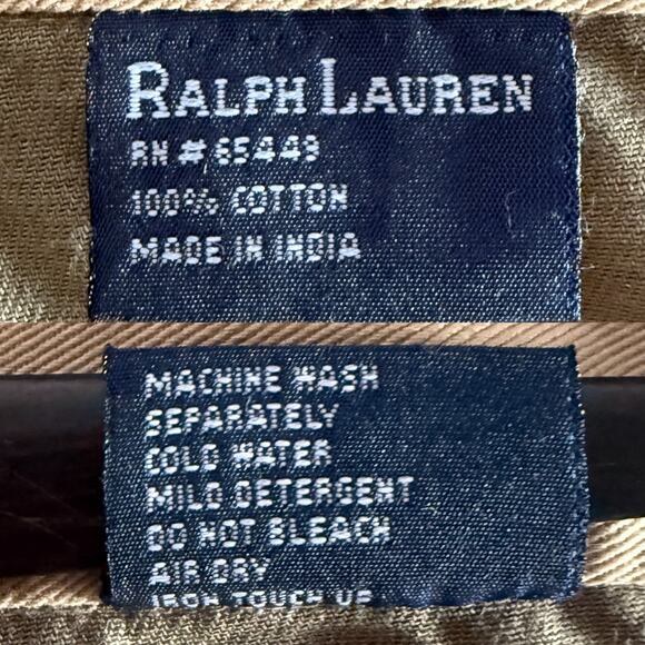 Ralph Lauren Chino Cotton Dinner Napkins Set of 7 Army Green Tan Vintage READ - Picture 5 of 8